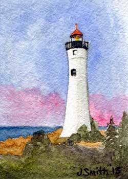 "Lighthouse" by Judi Smith, Fitchburg WI - Watercolor - SOLD